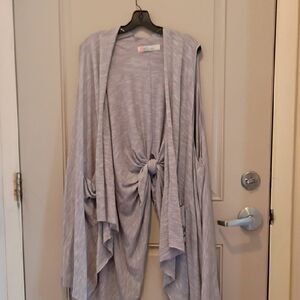 FP Beach Women's Grey Open Drape Vest